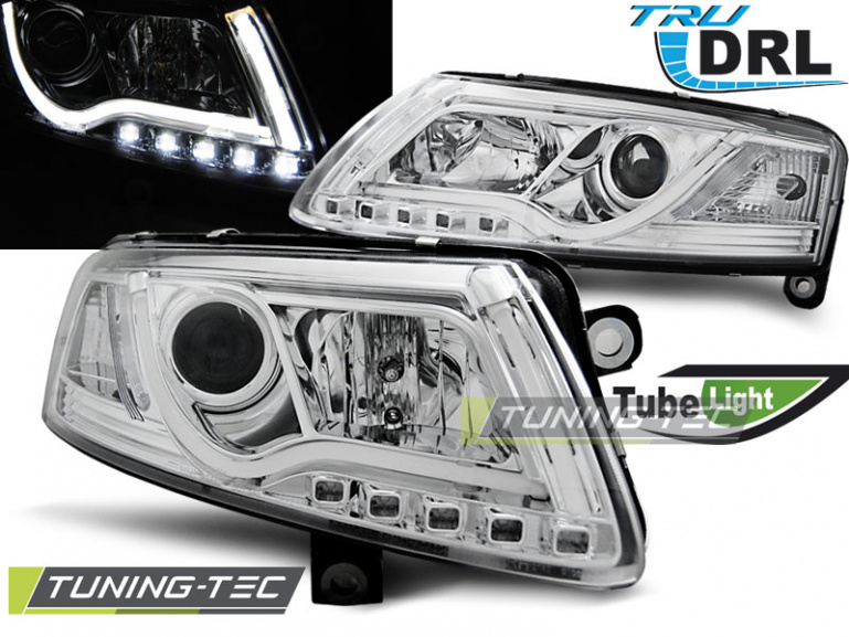 LED Tagfahrlicht Scheinwerfer für Audi A6 C6 (4F) 04-08 chrom LTI